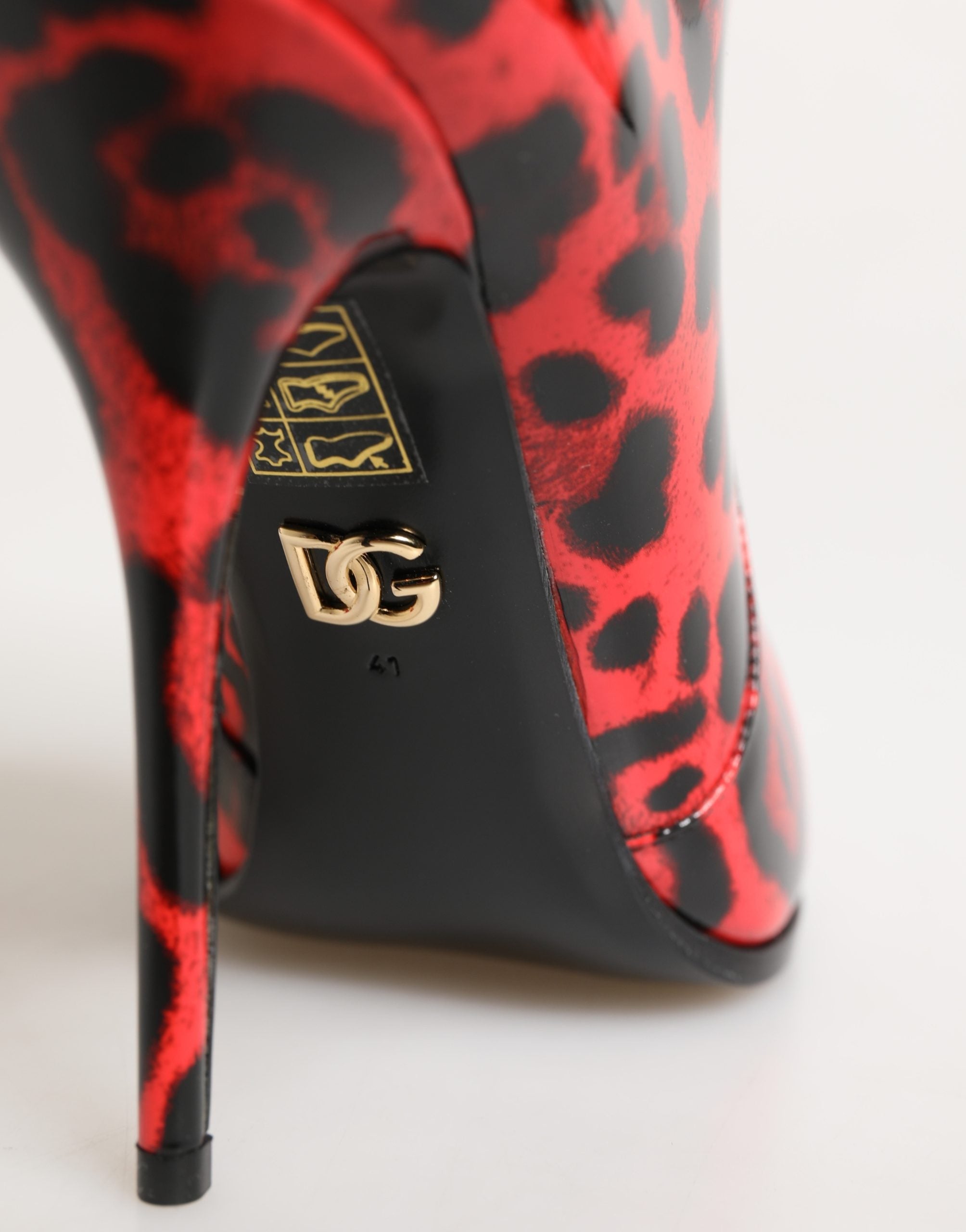 Dolce & Gabbana Rode Luipaard Cardinale Enkellaarsjes Schoenen