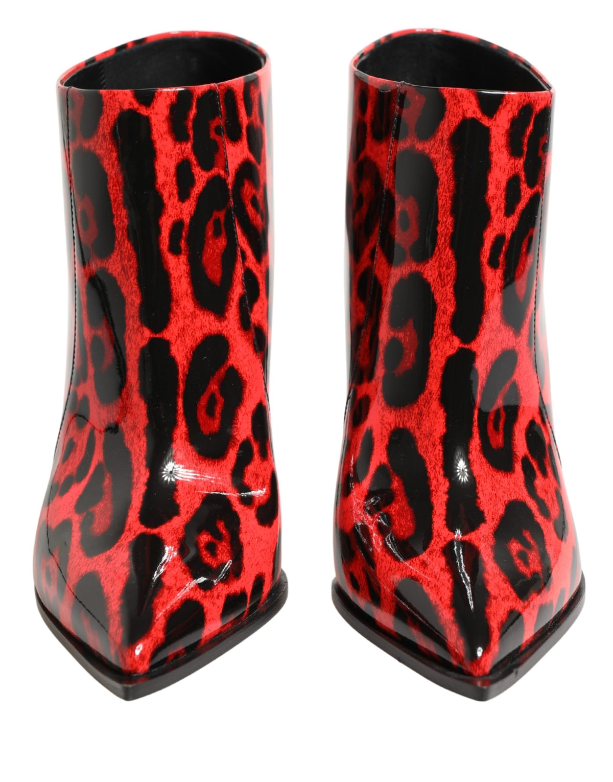 Dolce & Gabbana Rode Luipaard Cardinale Enkellaarsjes Schoenen