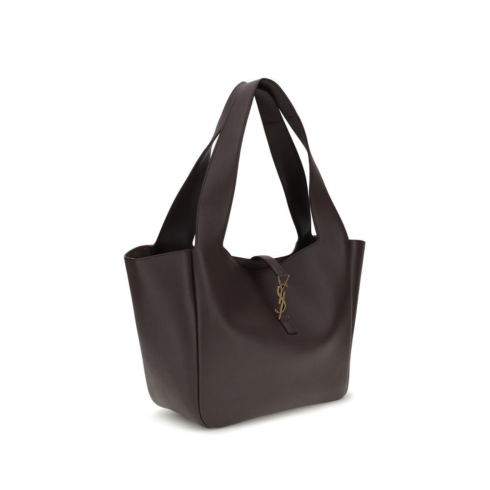Saint Laurent Sac à Bandoulière en Cuir de Veau Marron Bos Taurus