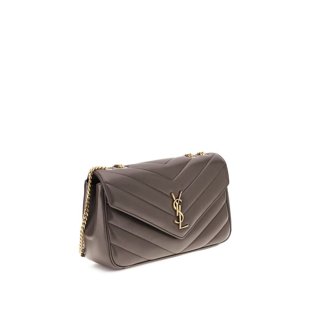 Saint Laurent Grey Lamb Ovis Aries Aries Shoulder Bag