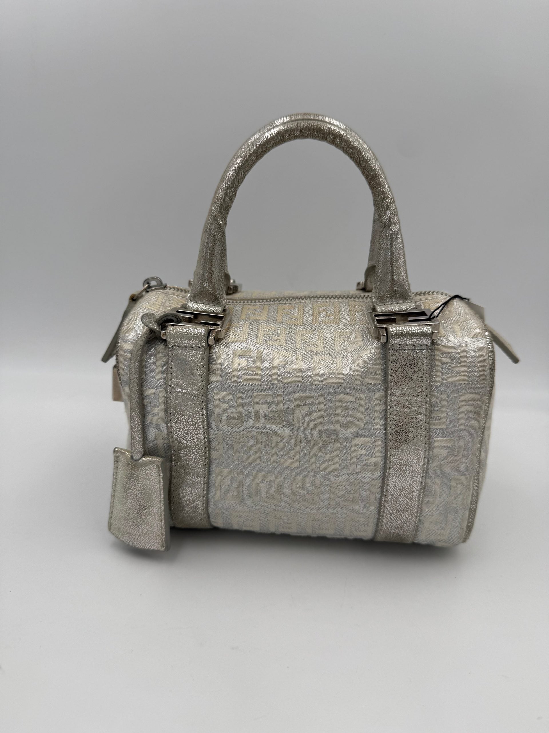 Fendi FENDI Mini Bauletto FF Zucchino Gelamineerde Handtas