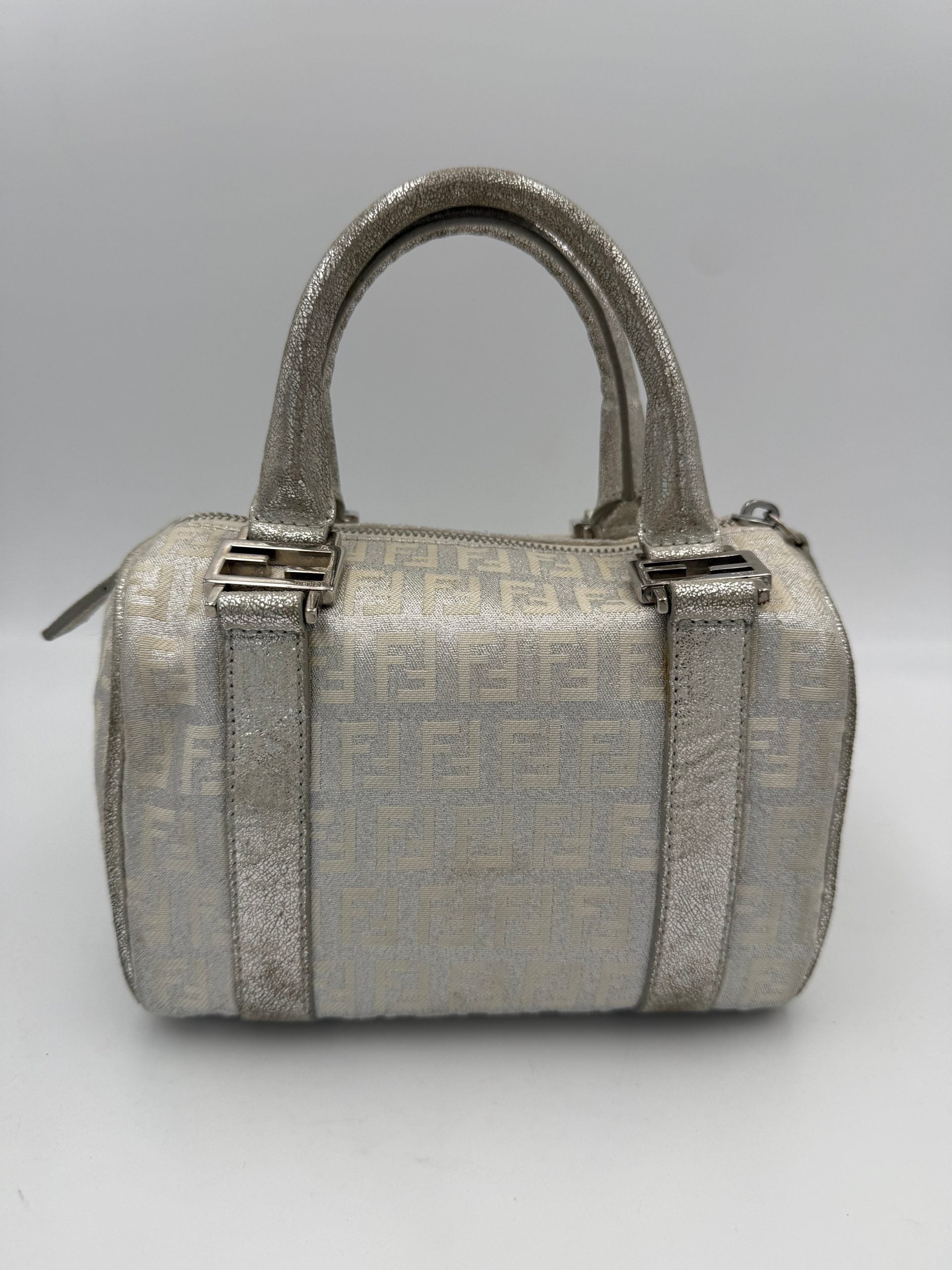Fendi FENDI Mini Bauletto FF Zucchino Gelamineerde Handtas