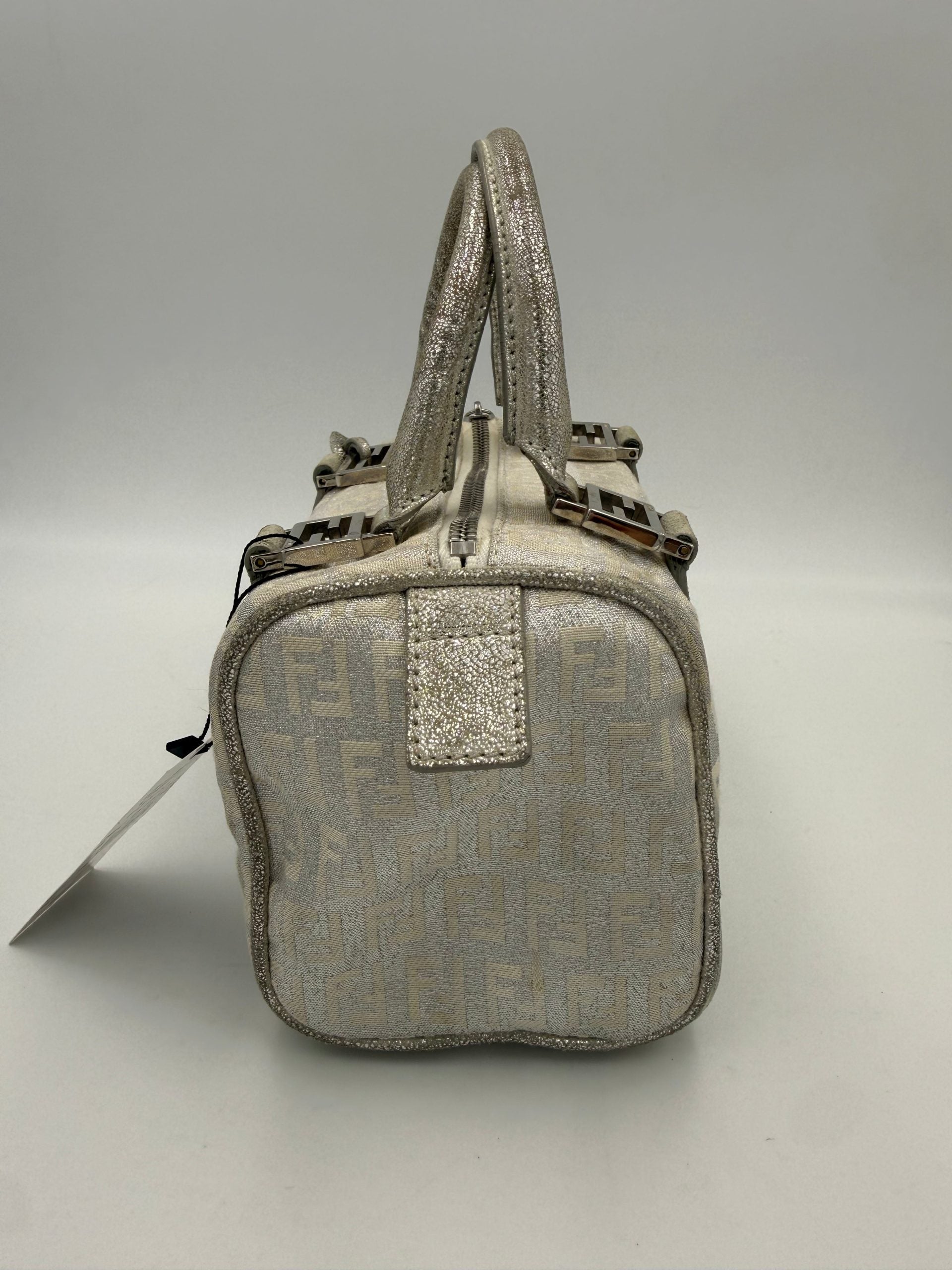 Fendi FENDI Mini Bauletto FF Zucchino Gelamineerde Handtas