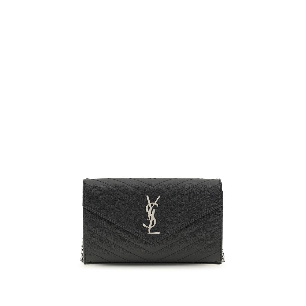 Saint Laurent Zwarte Kalfsleren Portemonnee van Bos Taurus