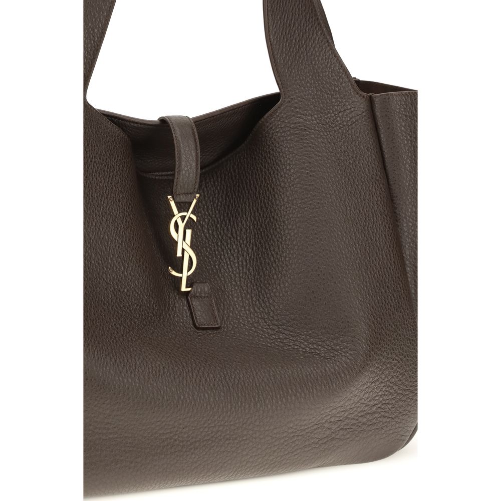 Saint Laurent Sac à Bandoulière en Cuir de Veau Marron Bos Taurus
