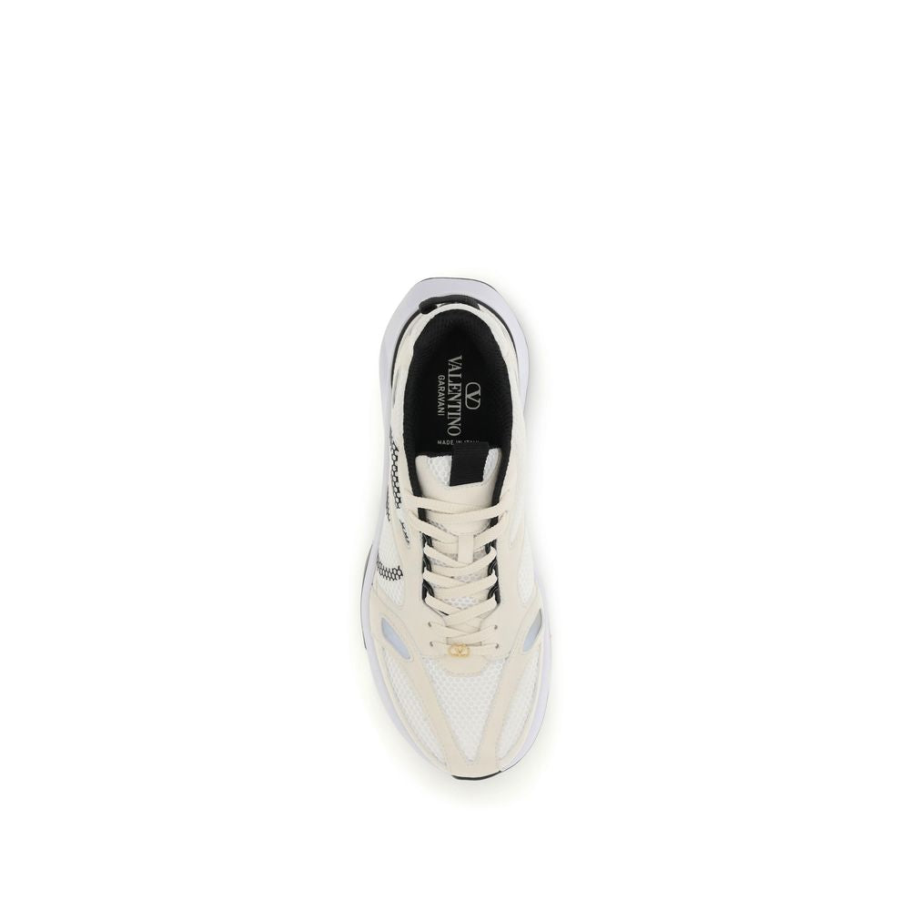 Valentino Garavani Witte Stoffen Lage Sneakers