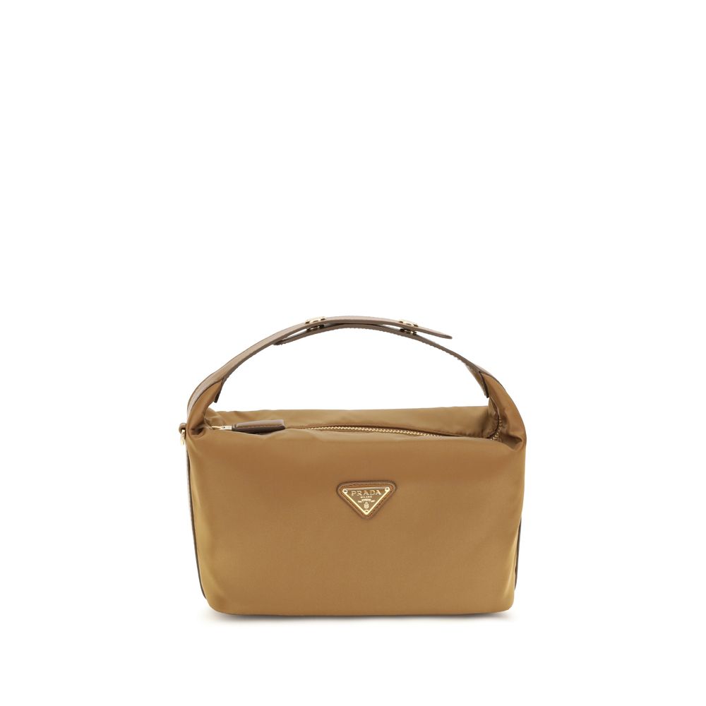 Prada Beige Schoudertas van gerecycled polyamide