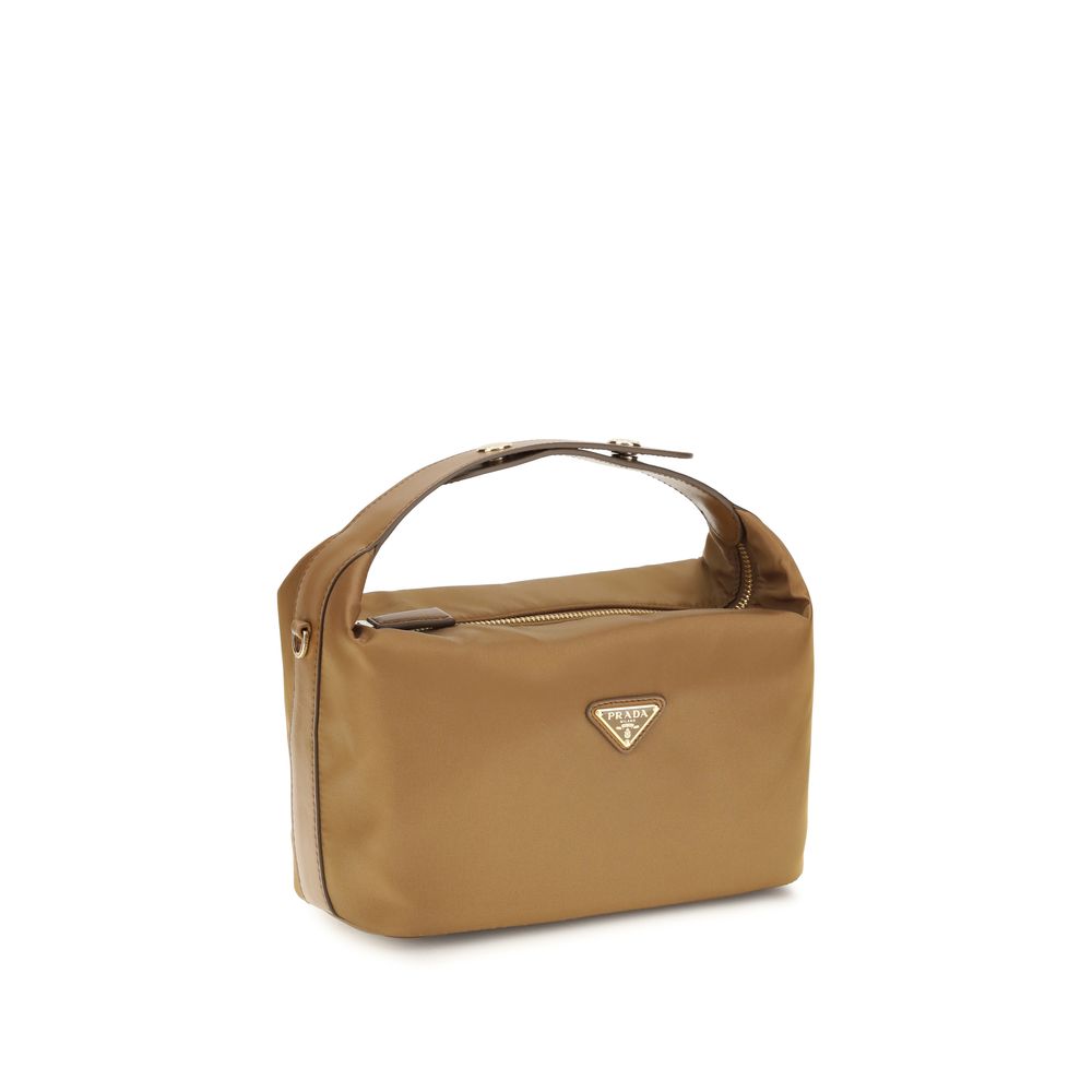 Prada Beige Schoudertas van gerecycled polyamide