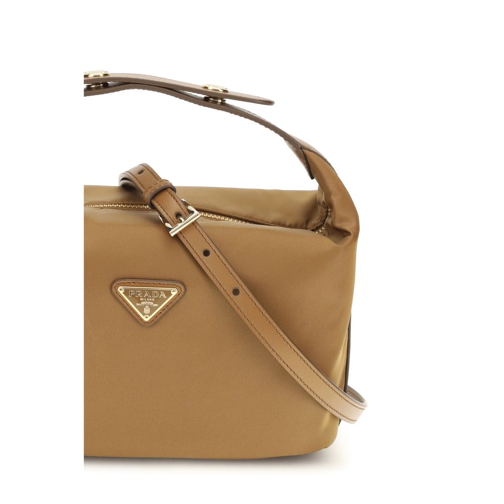 Prada Beige Schoudertas van gerecycled polyamide