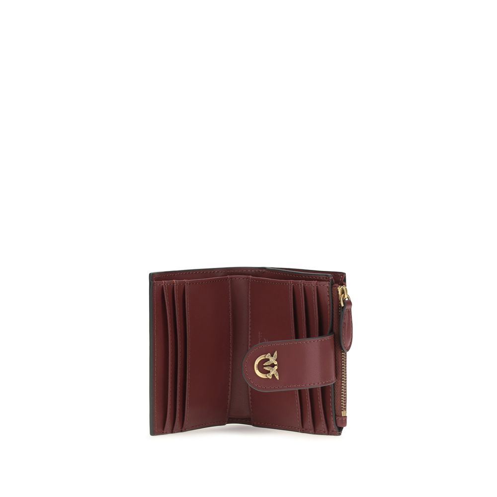 PINKO Red Calf Leather Bos Taurus Wallet
