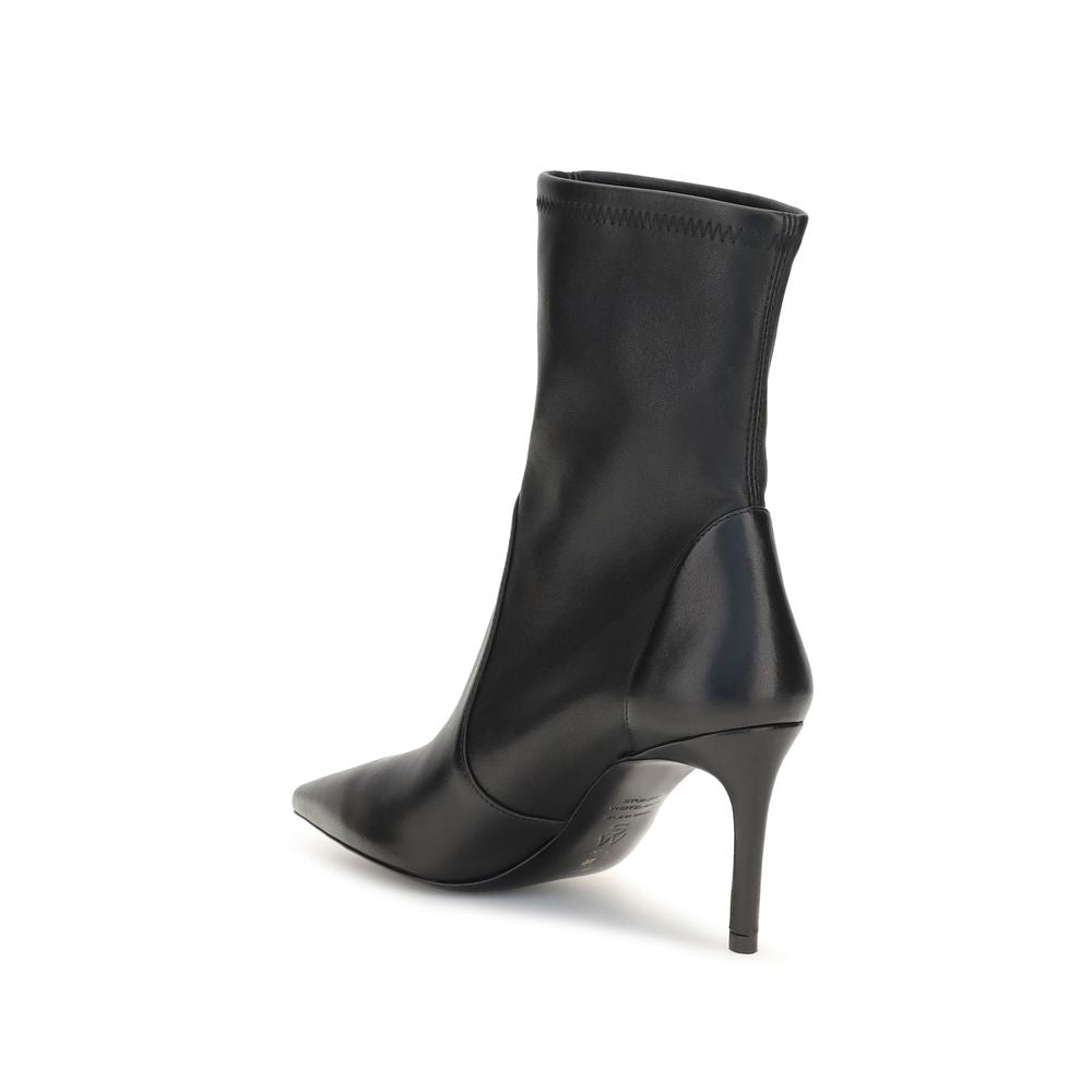 Stuart Weitzman Zwarte Kalfsleren Bos Taurus Enkellaarzen