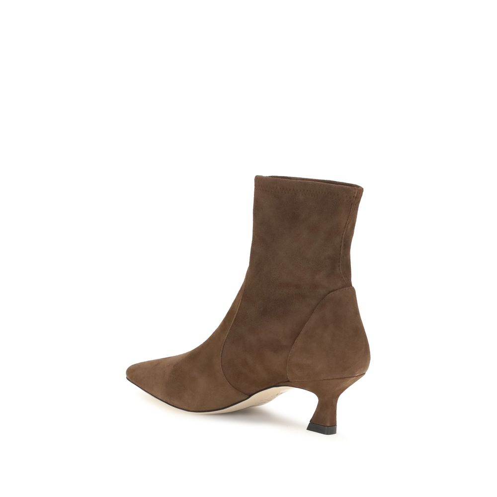 Stuart Weitzman Bruine Kalfsleren Bos Taurus Enkellaarzen