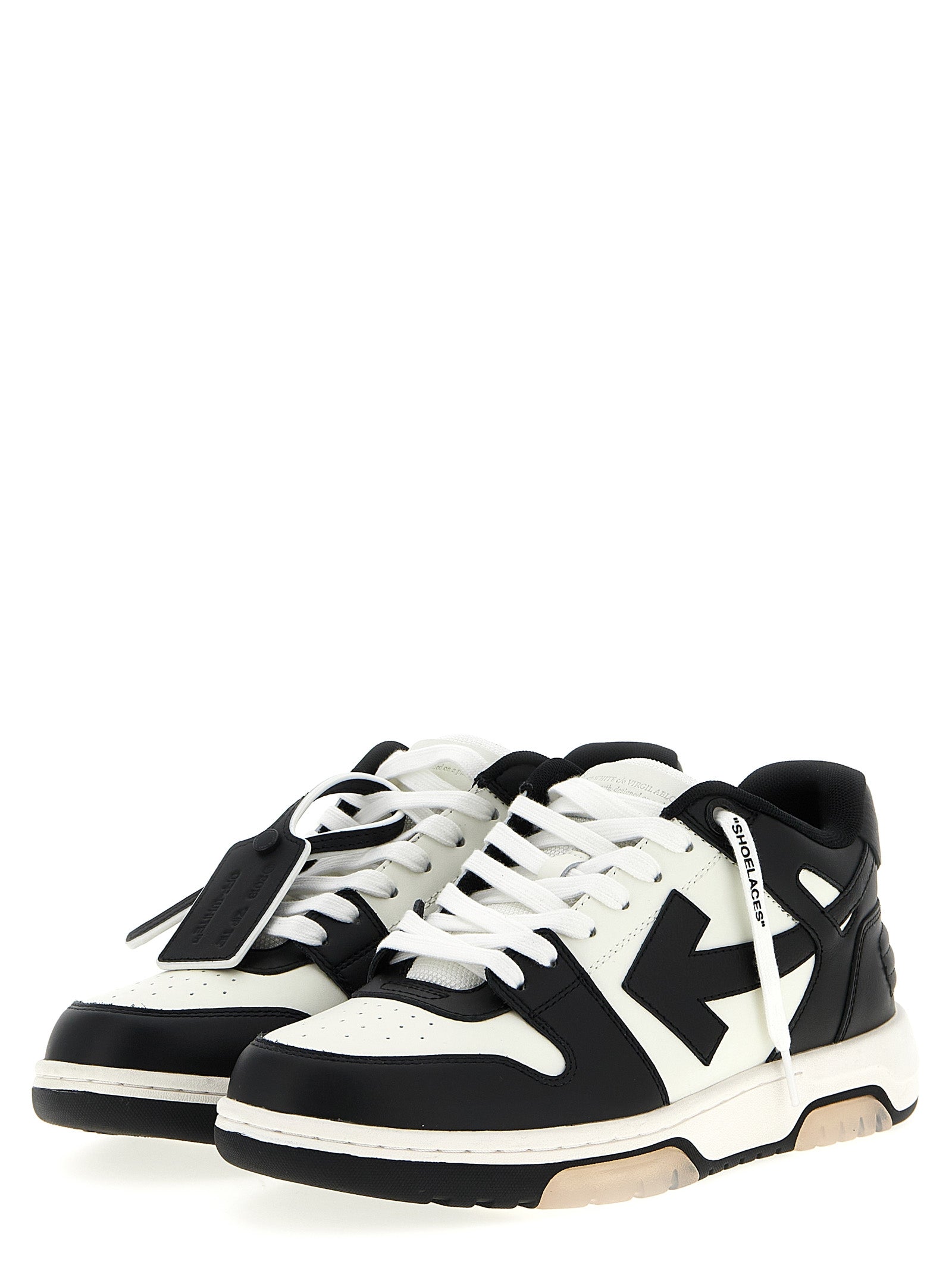 Off-White Tweekleurige Lage Sneakers van Kalfsleer