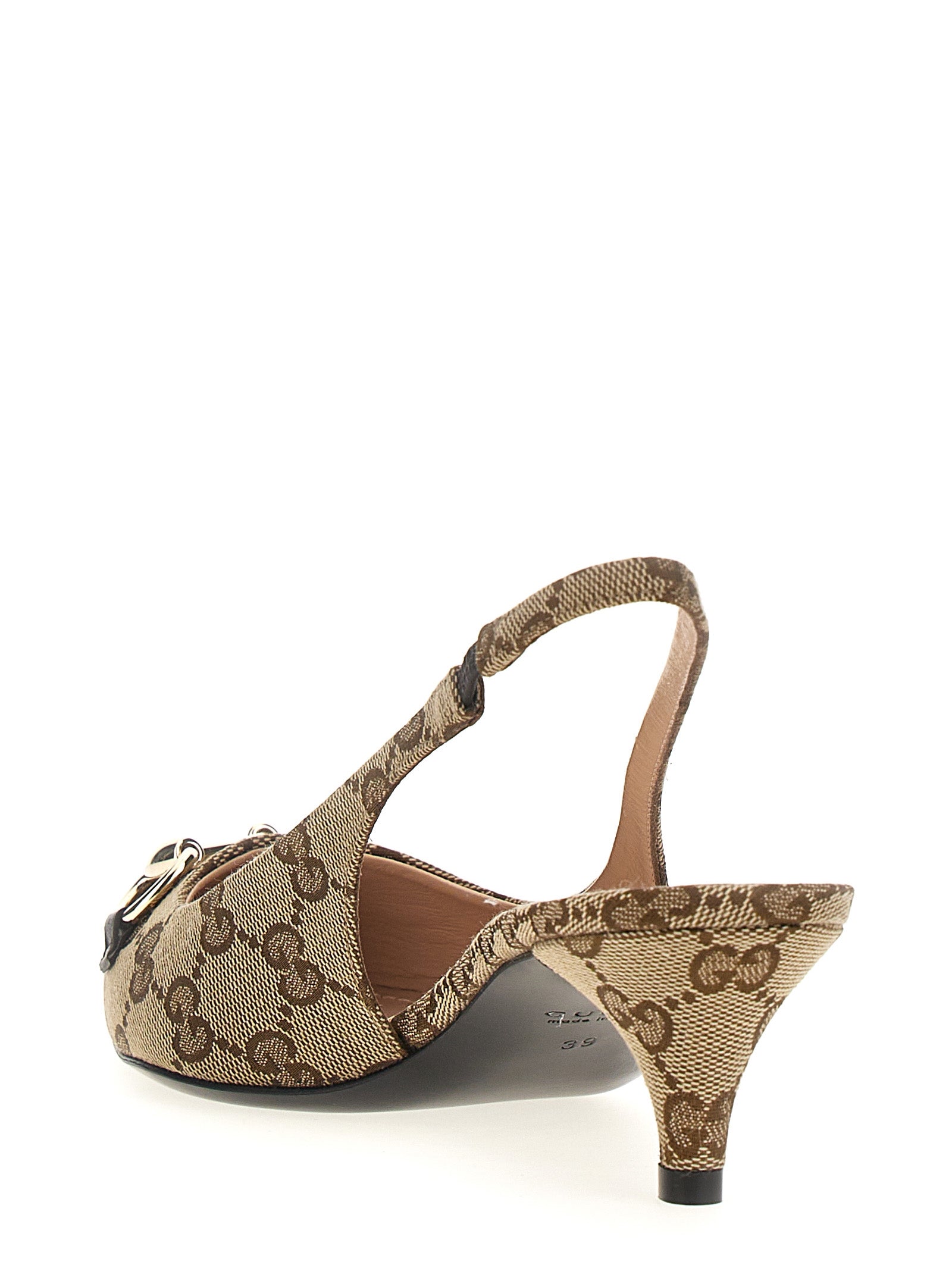 Gucci Beige Polyester Pumps met Middelhoge Hak