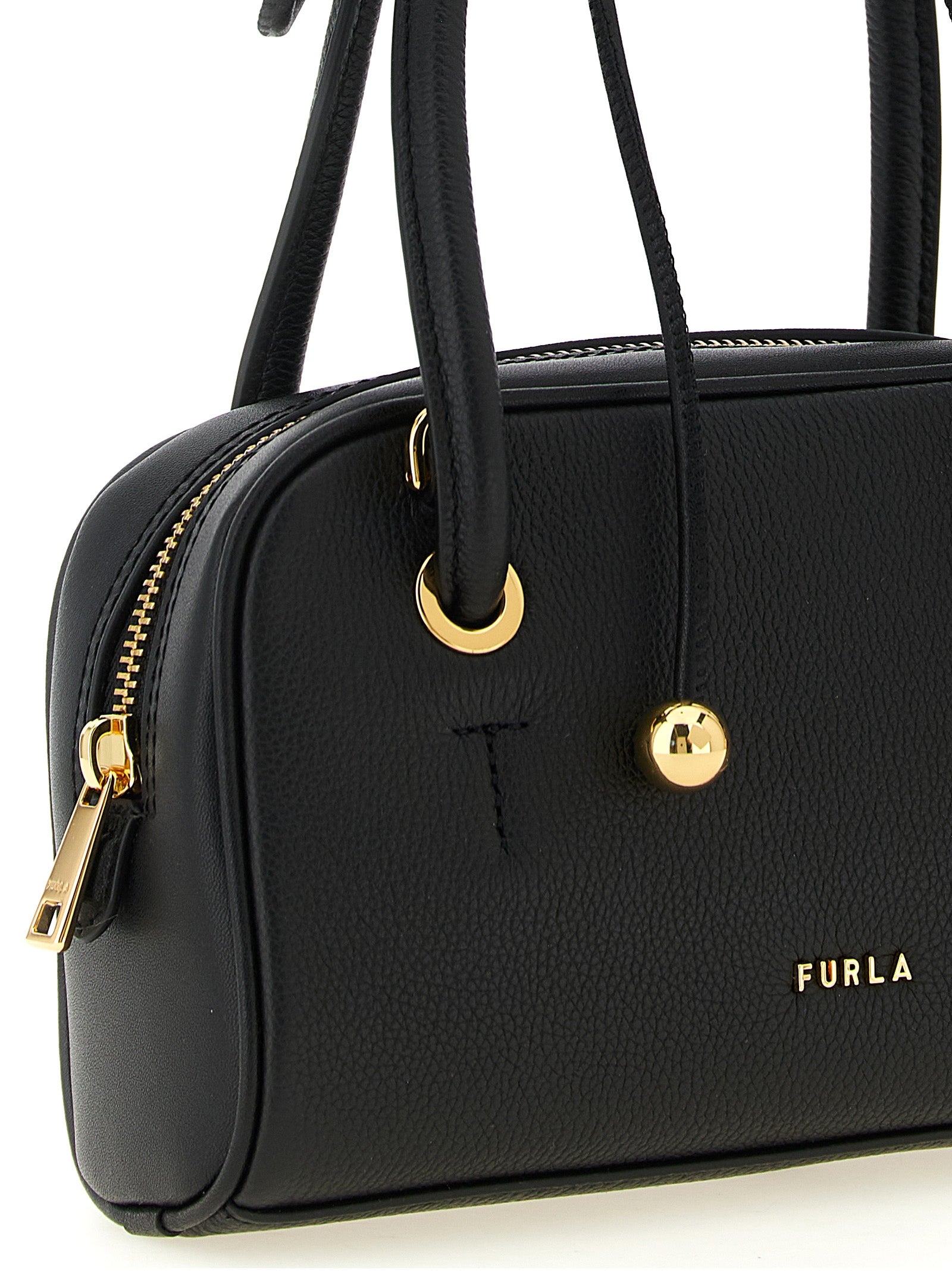 Furla handtas van zwart kalfsleer