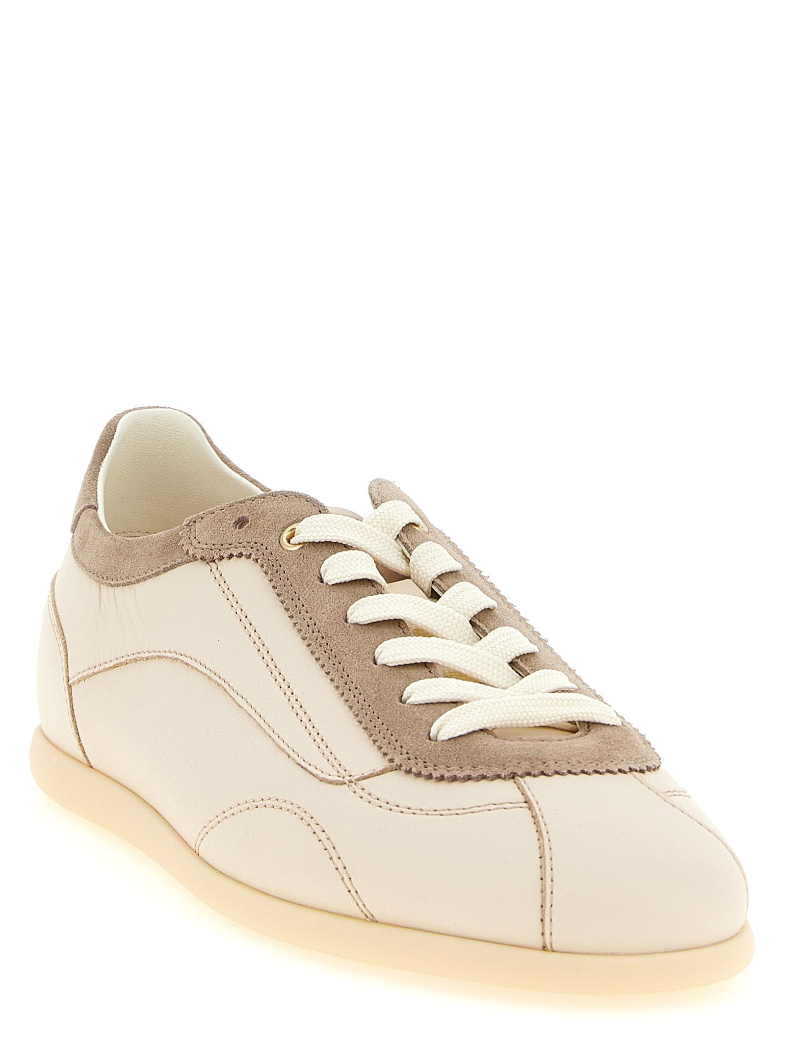 Brunello Cucinelli Beige Kalfsleer Lage Sneakers