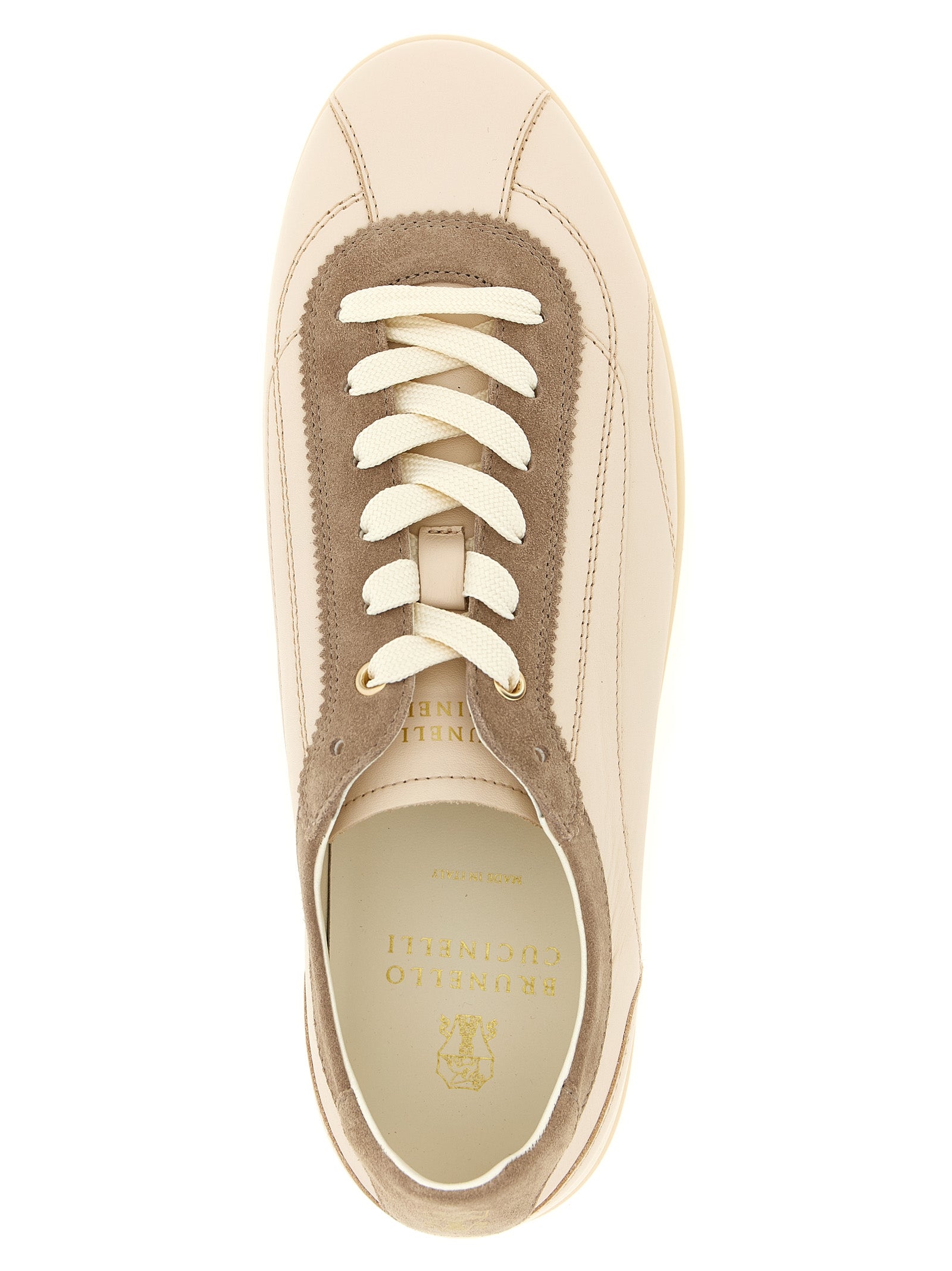 Brunello Cucinelli Beige Kalfsleer Lage Sneakers