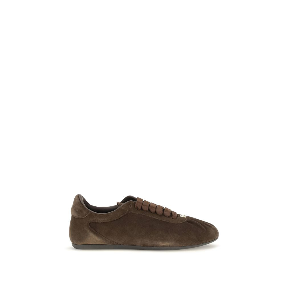 Dolce & Gabbana Bruine Suède Leren Lage Sneakers