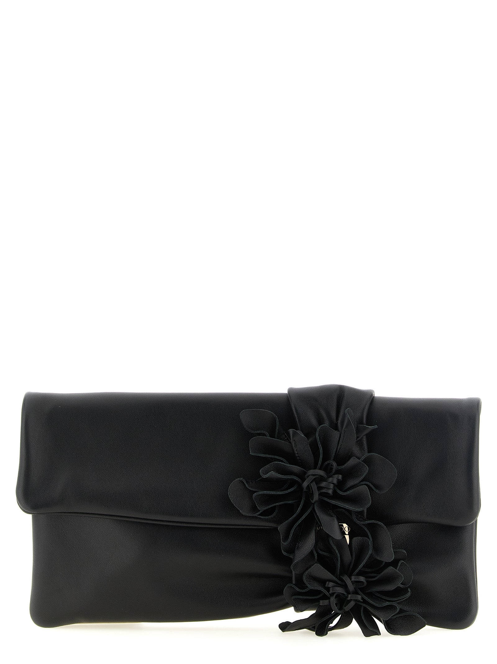 Jimmy Choo Black Lambskin Leather Clutch Bag