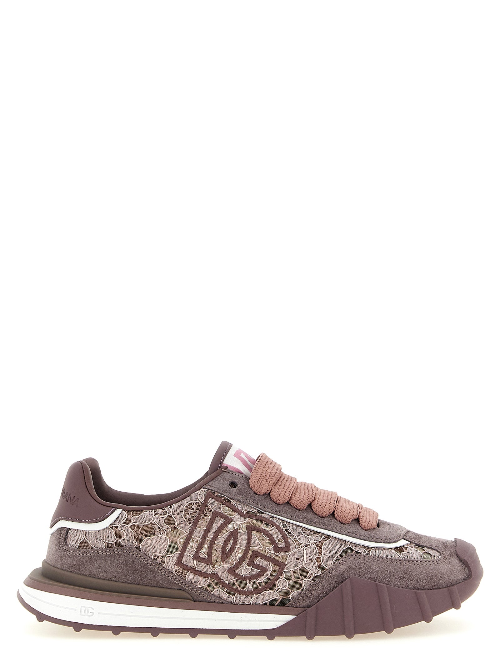 Dolce & Gabbana paarse lederen sportieve sneakers