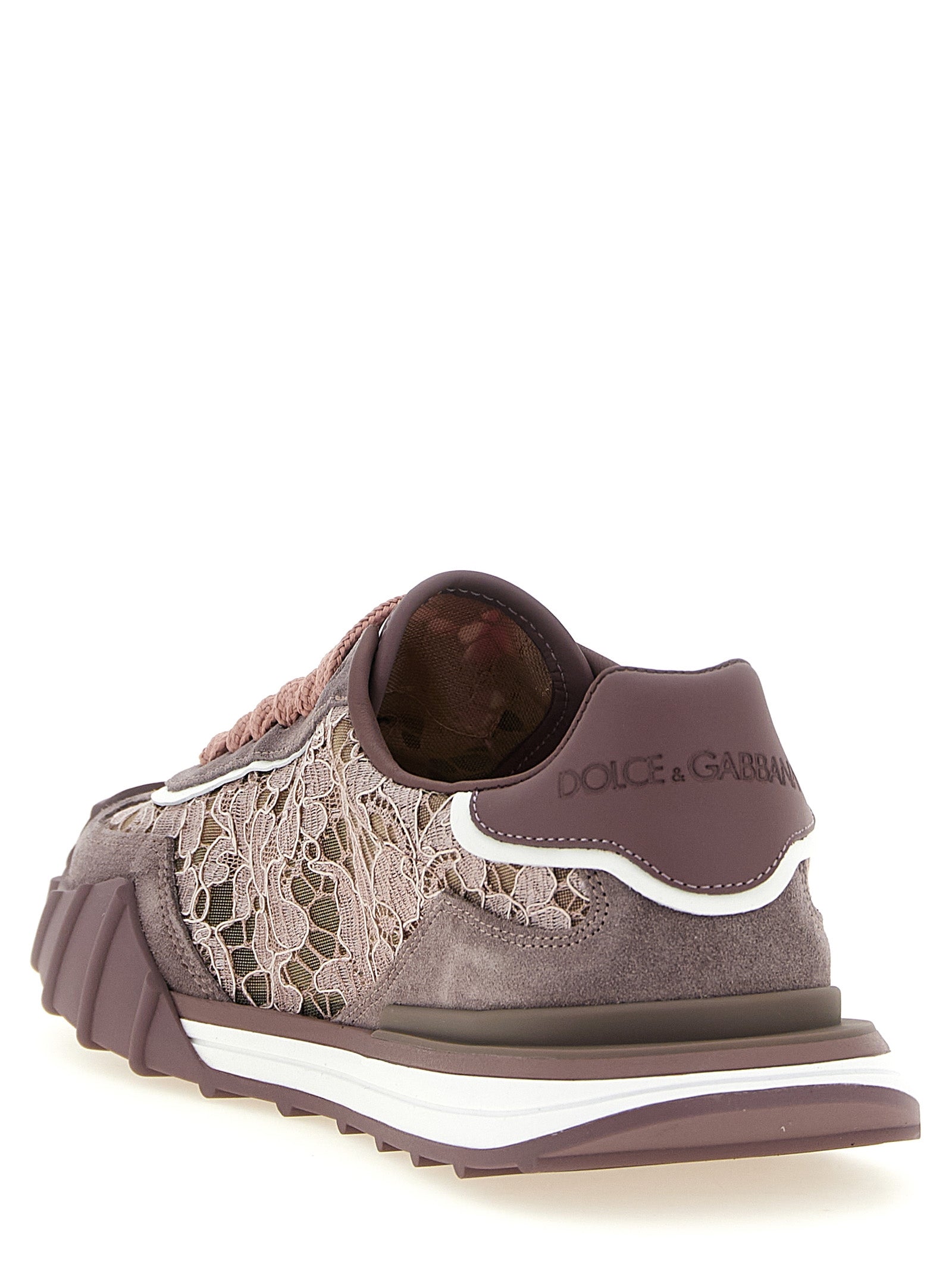 Dolce & Gabbana paarse lederen sportieve sneakers