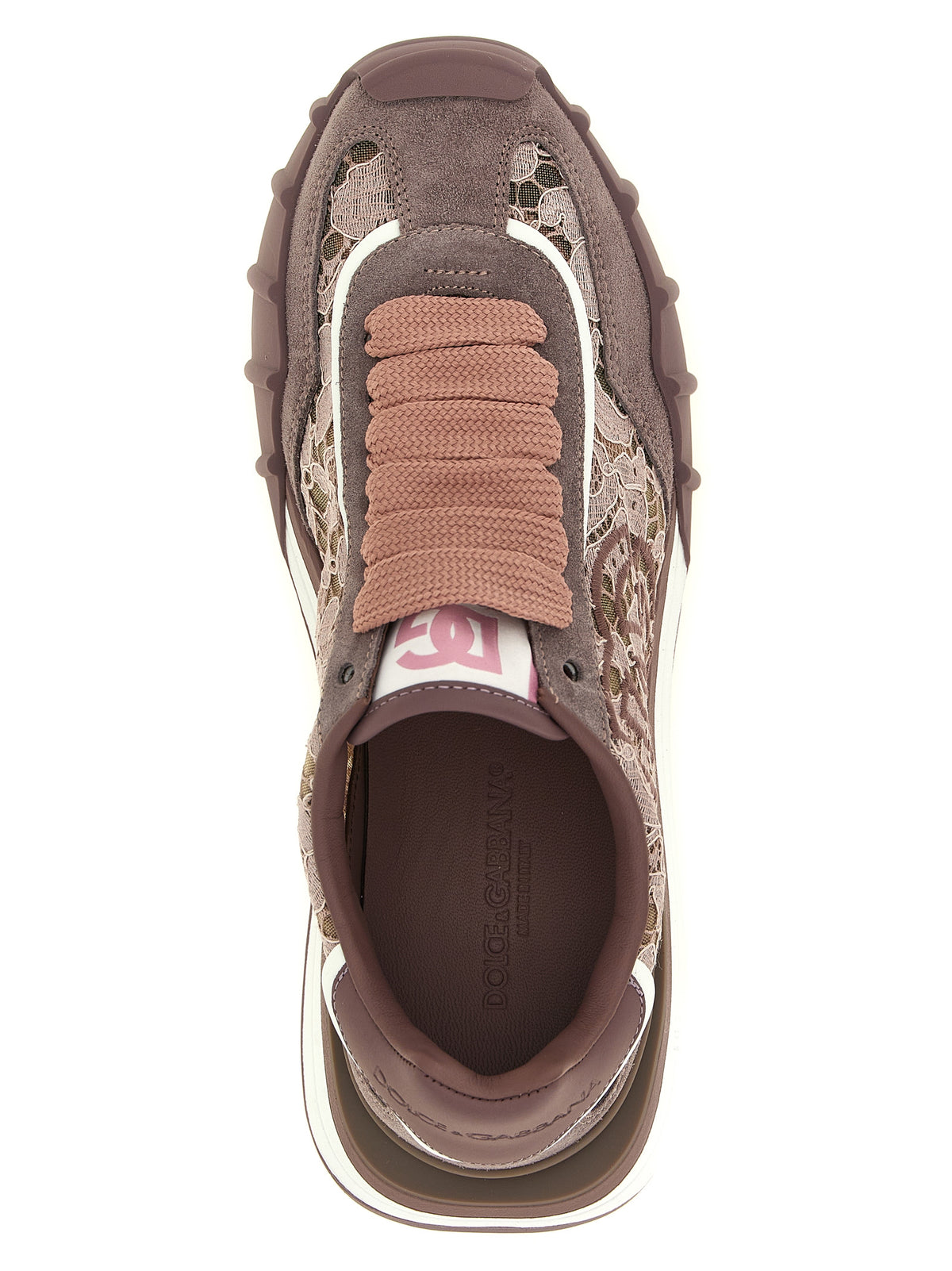 Dolce & Gabbana paarse lederen sportieve sneakers