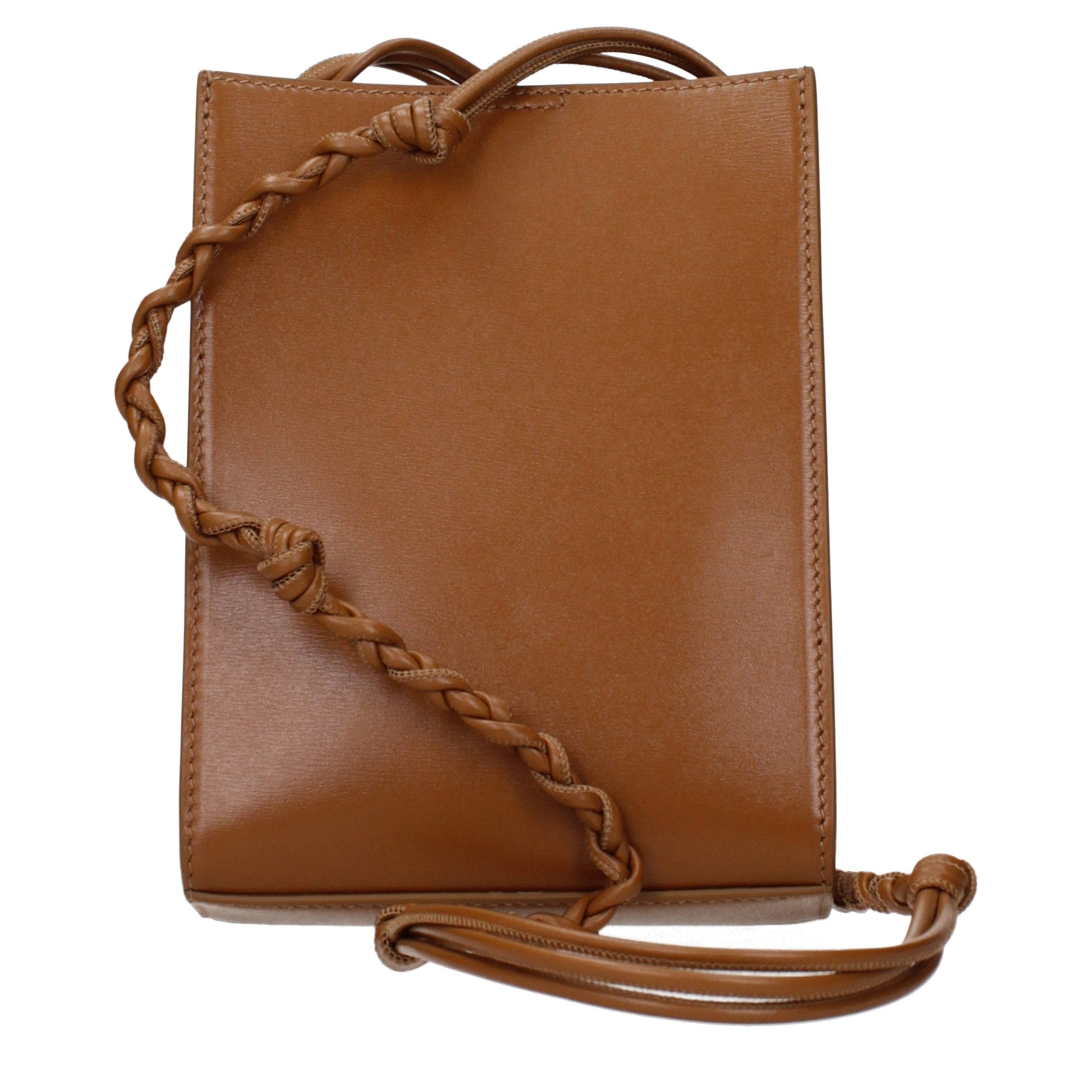 Jil Sander bruine lederen crossbodytas