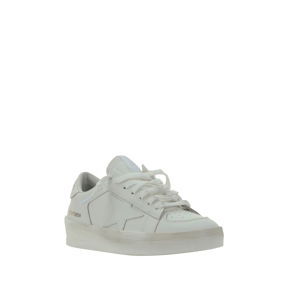 Golden Goose White Goatskin Low Top Sneakers
