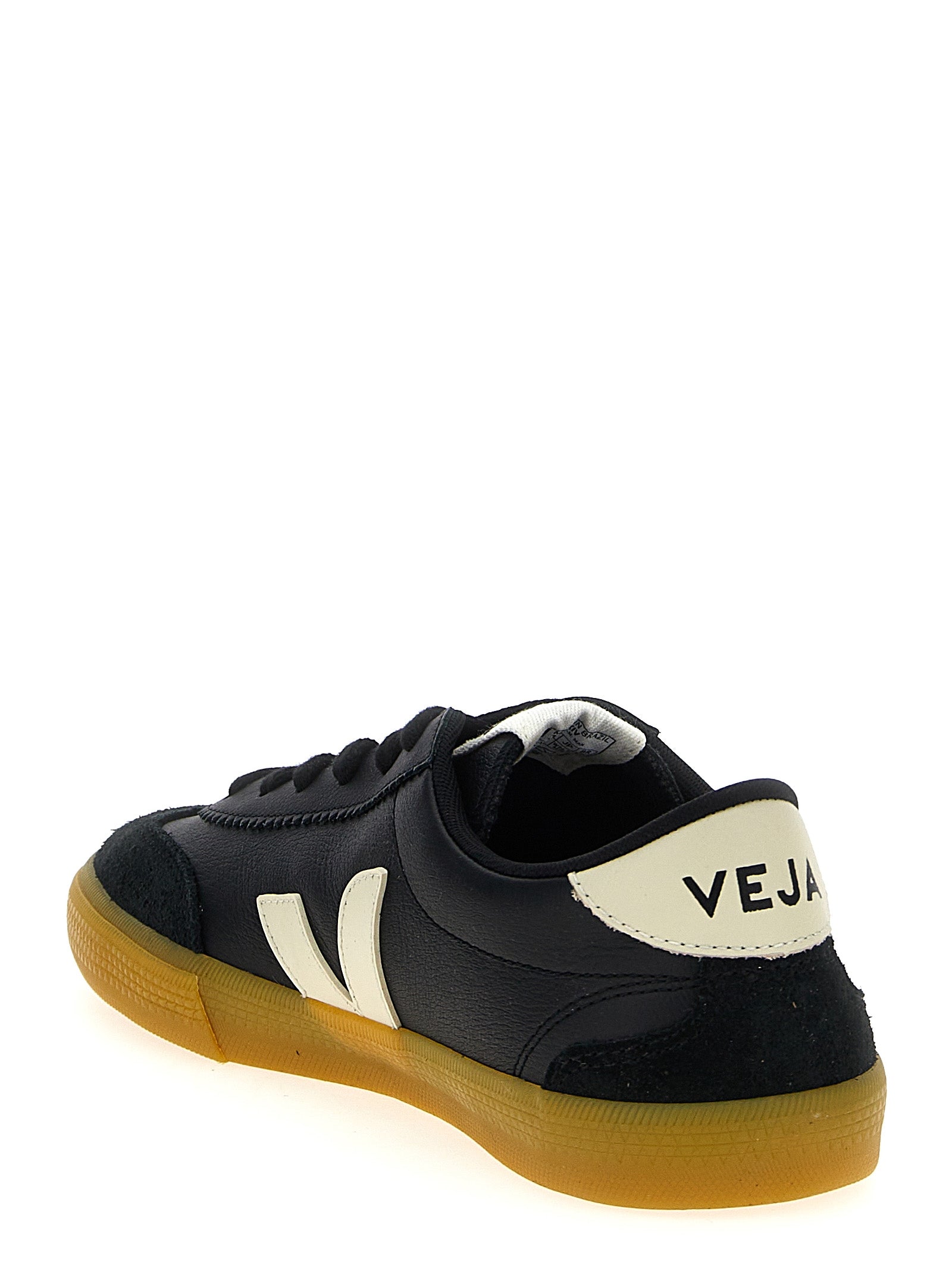 Veja Zwarte Leren Lage Sneakers