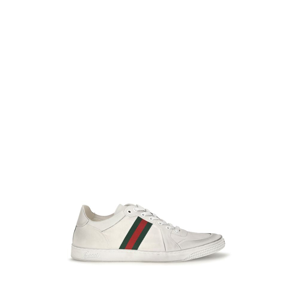 Gucci Witte Kalfsleer Bos Taurus Lage Sneakers