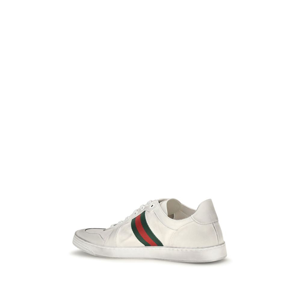 Gucci Witte Kalfsleer Bos Taurus Lage Sneakers