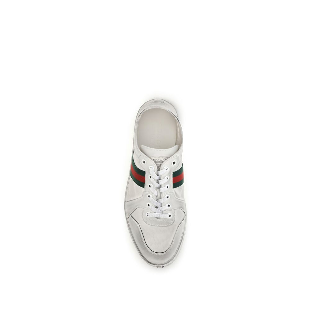 Gucci Witte Kalfsleer Bos Taurus Lage Sneakers