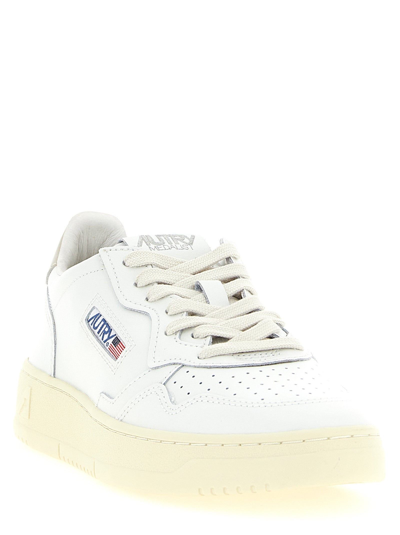 Autry Beige Lage Sneakers van Koeienleer