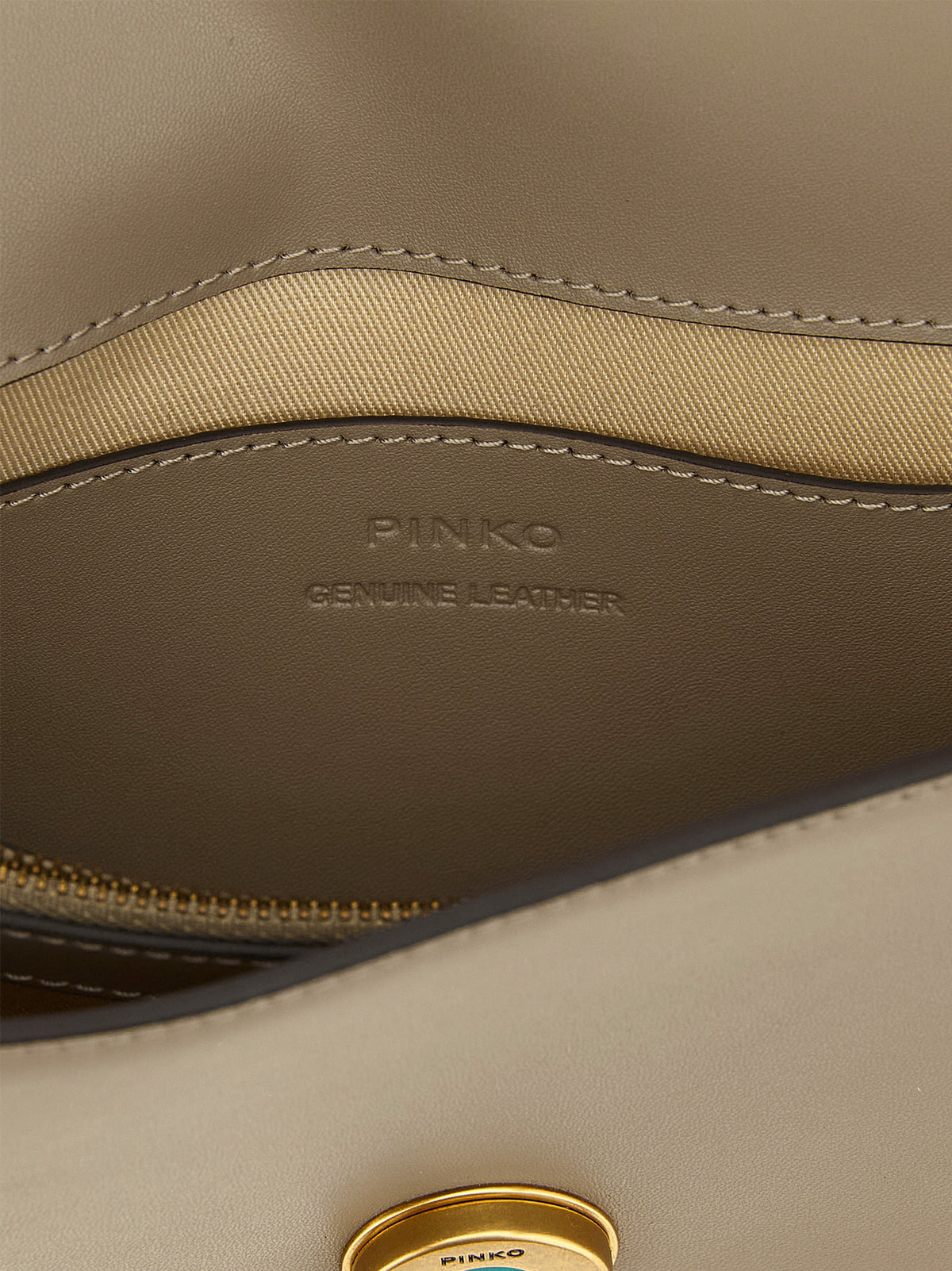 PINKO Grijze Kalfsleren Crossbodytas