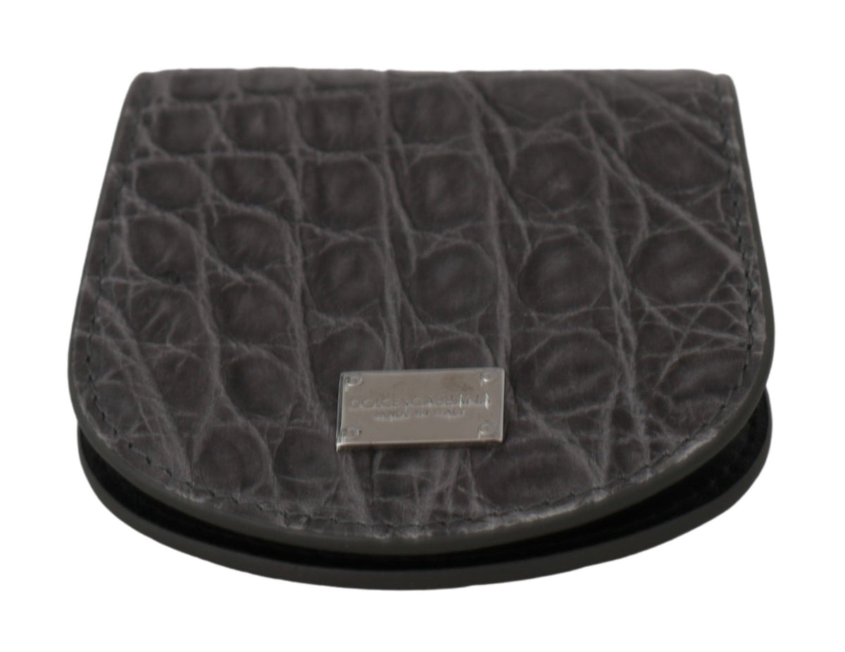 Dolce & Gabbana Grijs Exotisch Huiden Condoom Etui Houder Zakportefeuille