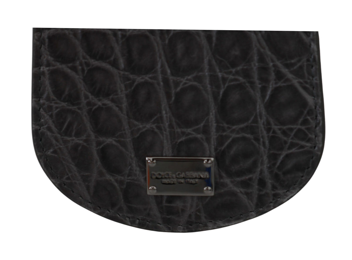 Dolce & Gabbana Grijs Exotisch Huiden Condoom Etui Houder Zakportefeuille