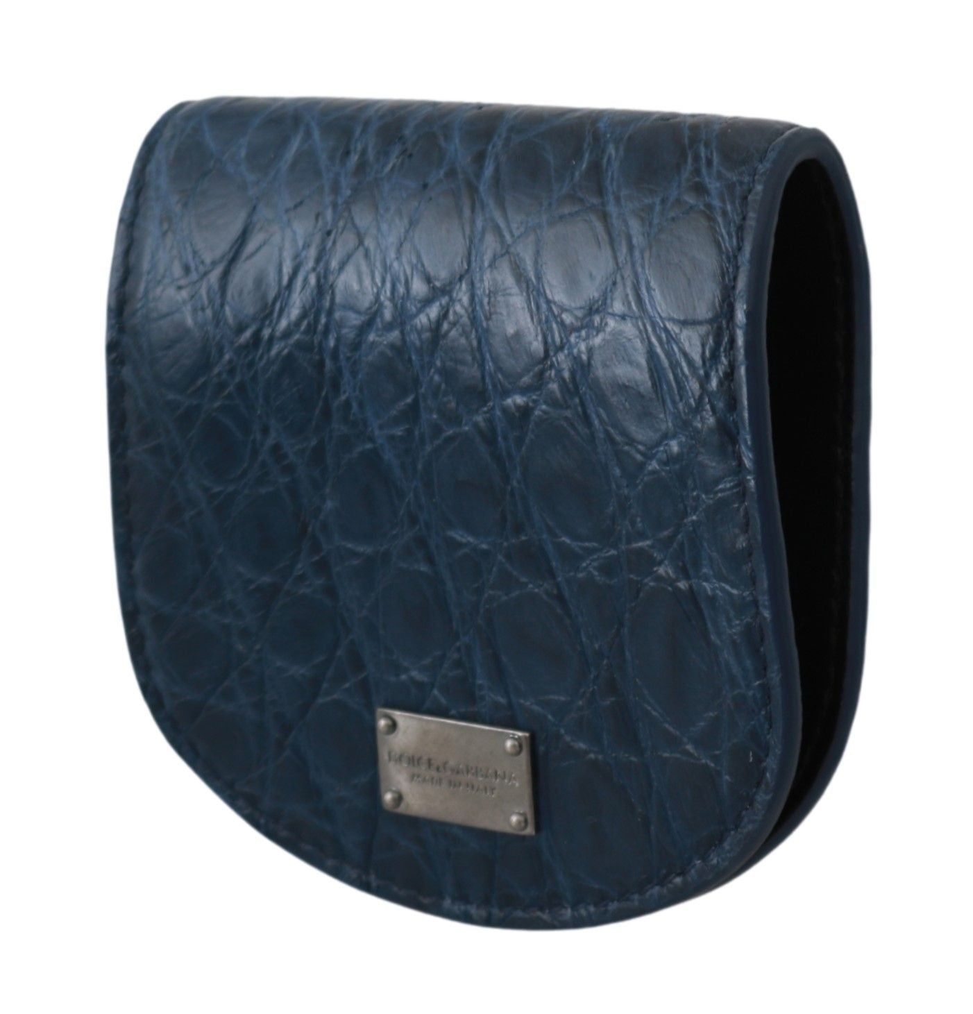 Dolce & Gabbana Blauwe Houder Portemonnee Blauwe Exotische Huid Condoomhoesje