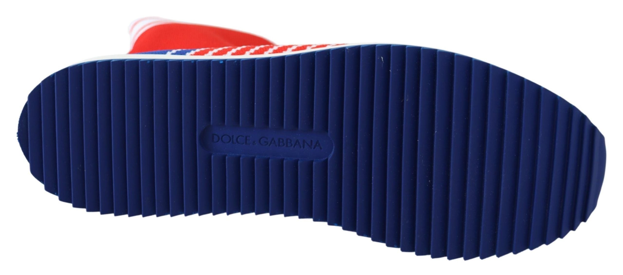 Dolce & Gabbana Blauw Rood Sorrento Logo Sneakers Sokken Schoenen