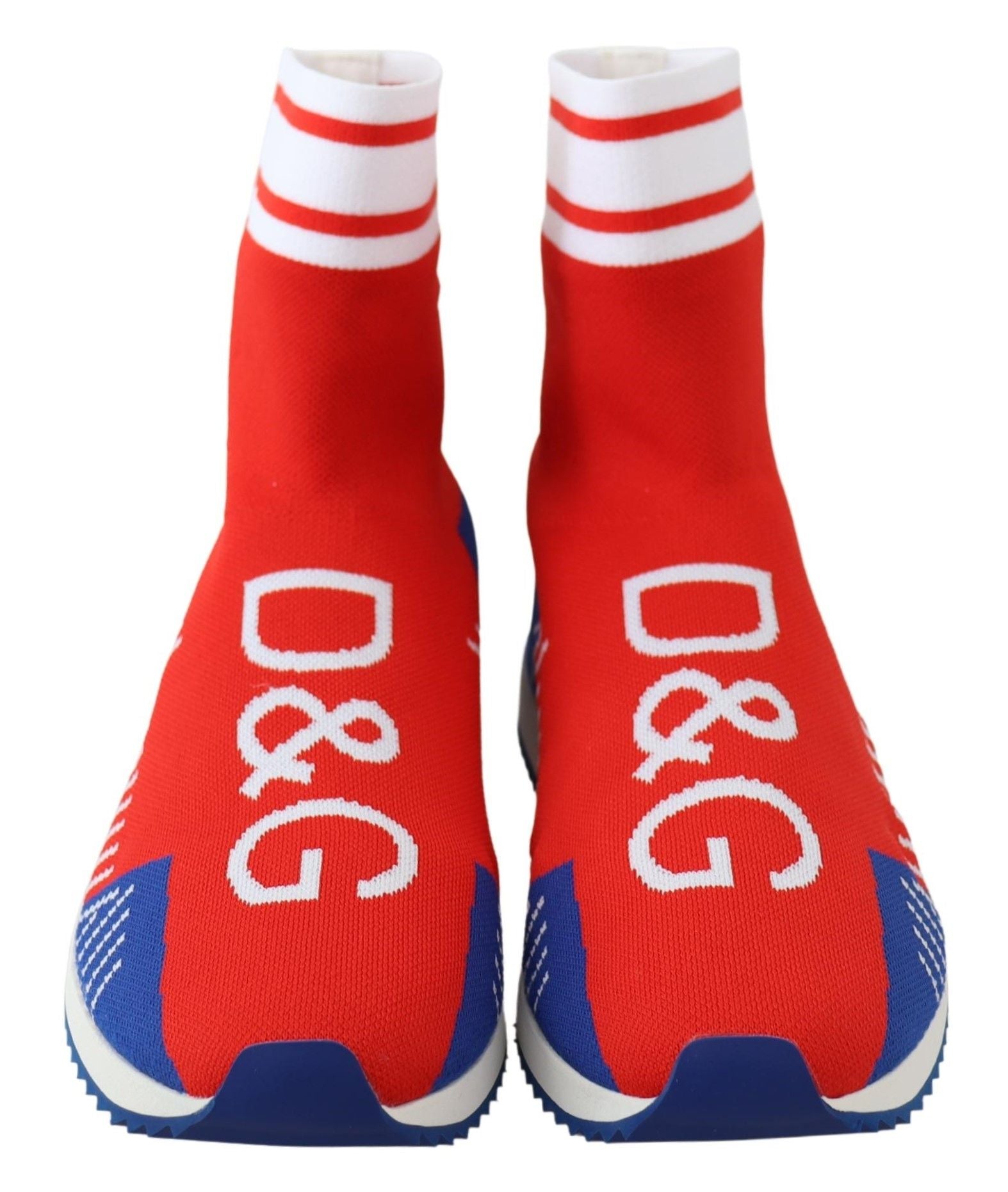 Dolce & Gabbana Blauw Rood Sorrento Logo Sneakers Sokken Schoenen