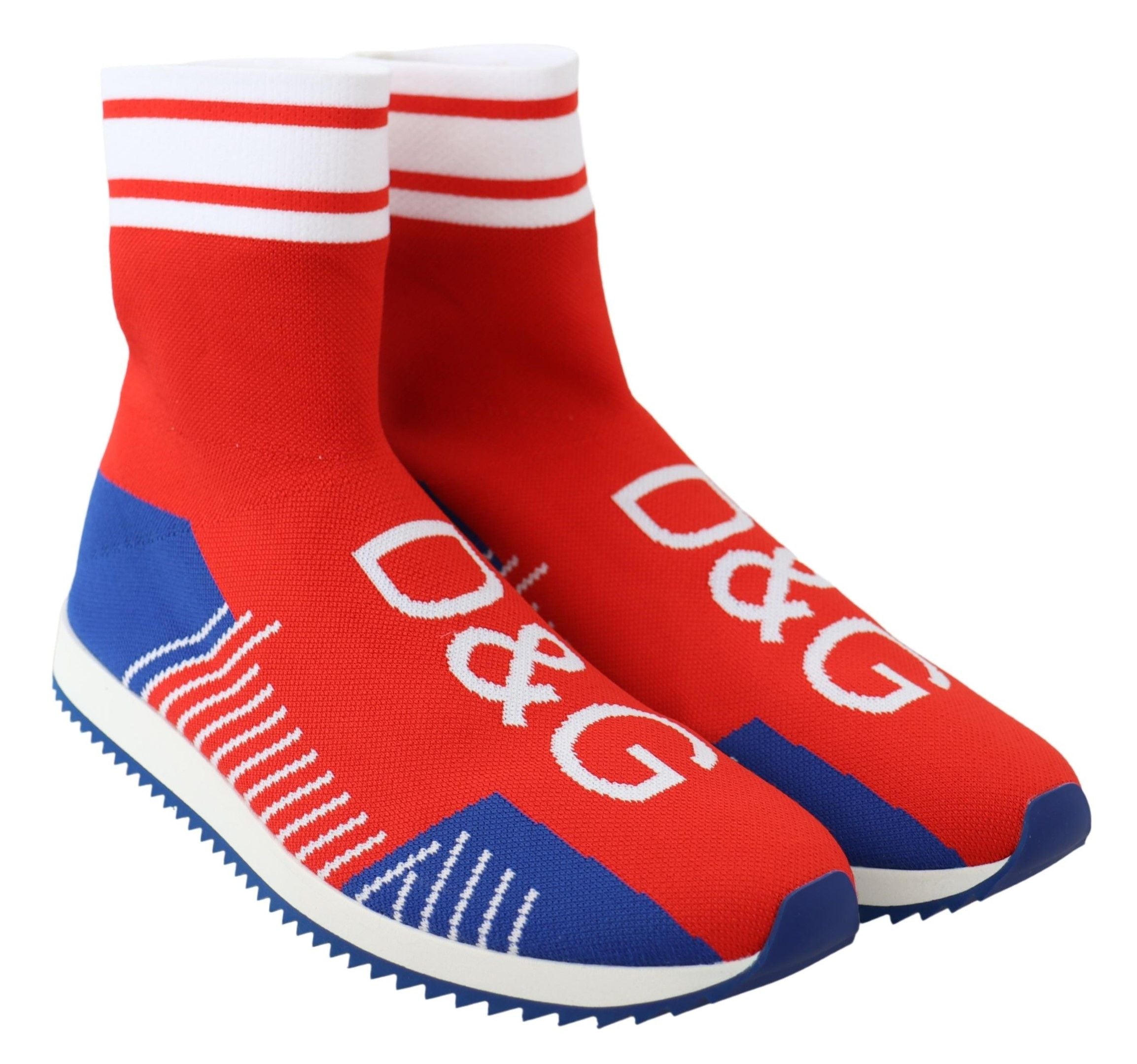 Dolce & Gabbana Blauw Rood Sorrento Logo Sneakers Sokken Schoenen
