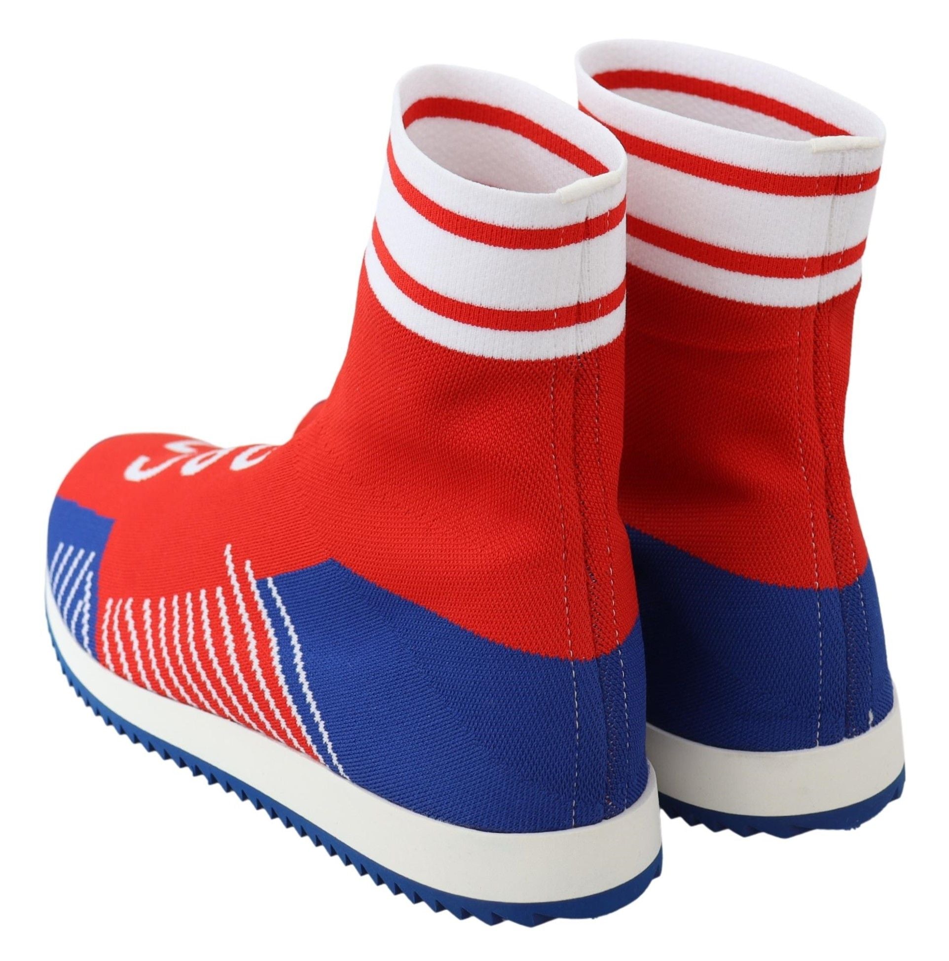 Dolce & Gabbana Blauw Rood Sorrento Logo Sneakers Sokken Schoenen