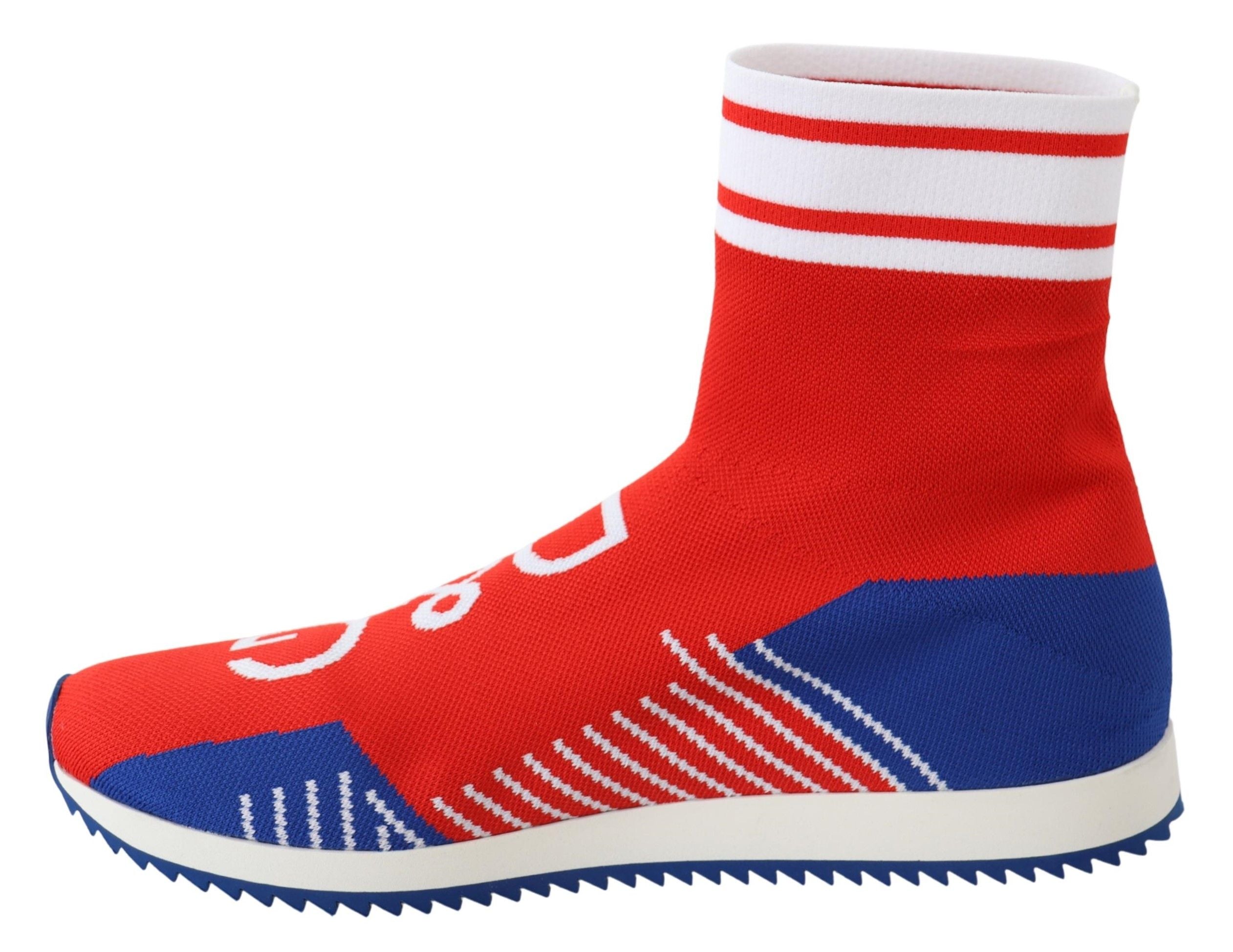 Dolce & Gabbana Blauw Rood Sorrento Logo Sneakers Sokken Schoenen