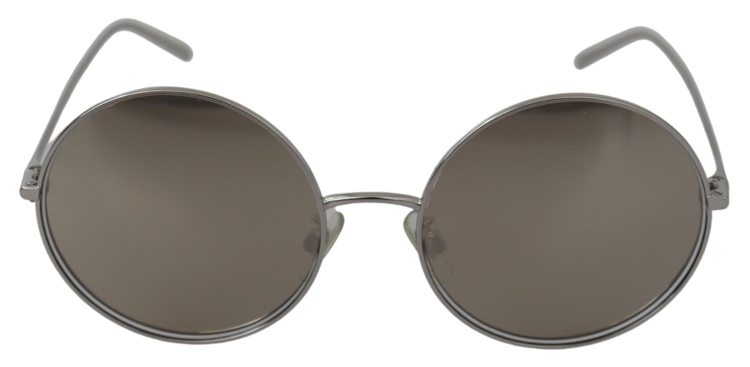 Dolce & Gabbana Verzilverde Ronde Grijze Glazen Dames Zonnebril