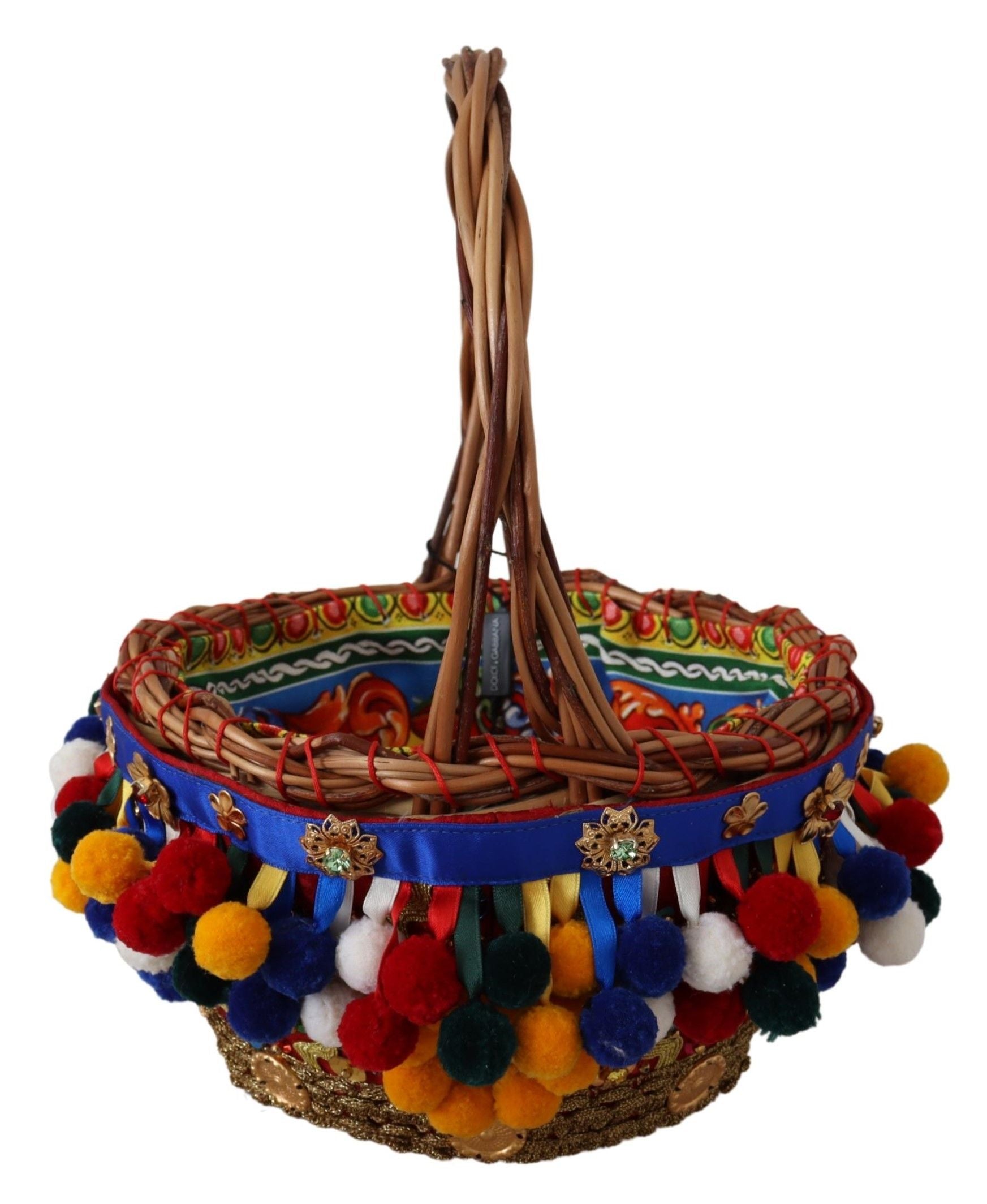 Dolce & Gabbana Meerkleurige Katoenen Agnese Basket Schoudertas Met Versieringen