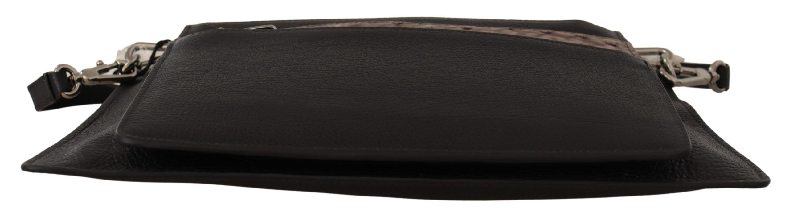 Dolce & Gabbana Zwarte Alta Sartoria Schoudertas van Exotisch Leer
