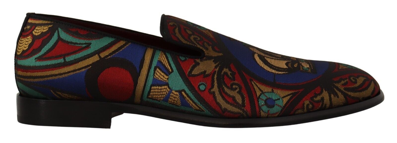 Dolce & Gabbana Meerkleurige Jacquard Kroon Slippers Loafers Schoenen