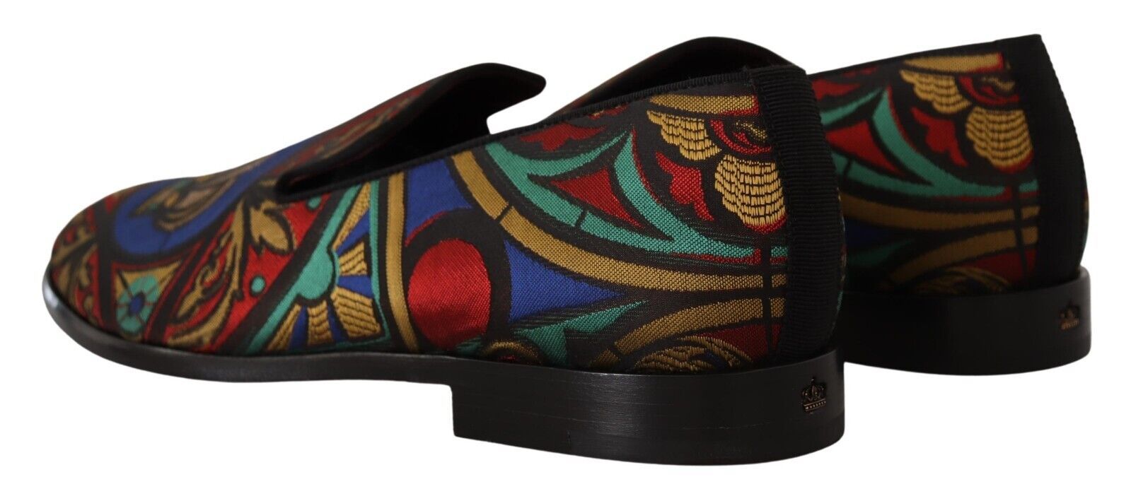 Dolce & Gabbana Meerkleurige Jacquard Kroon Slippers Loafers Schoenen