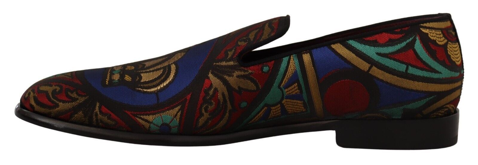 Dolce & Gabbana Meerkleurige Jacquard Kroon Slippers Loafers Schoenen