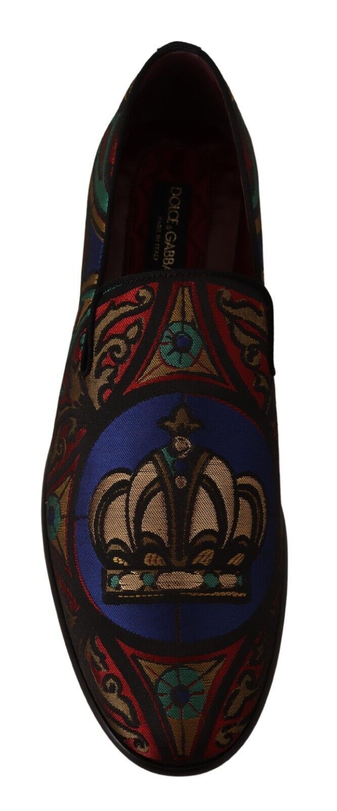 Dolce & Gabbana Meerkleurige Jacquard Kroon Slippers Loafers Schoenen