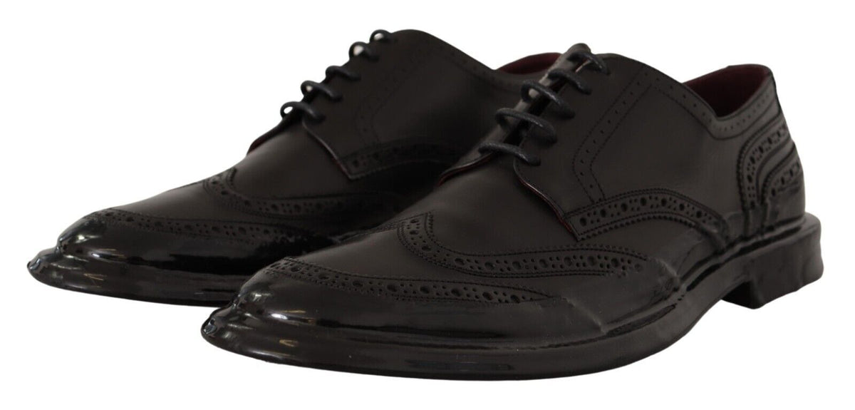 Dolce & Gabbana Zwarte Leren Oxford Wingtip Formele Derbyschoenen
